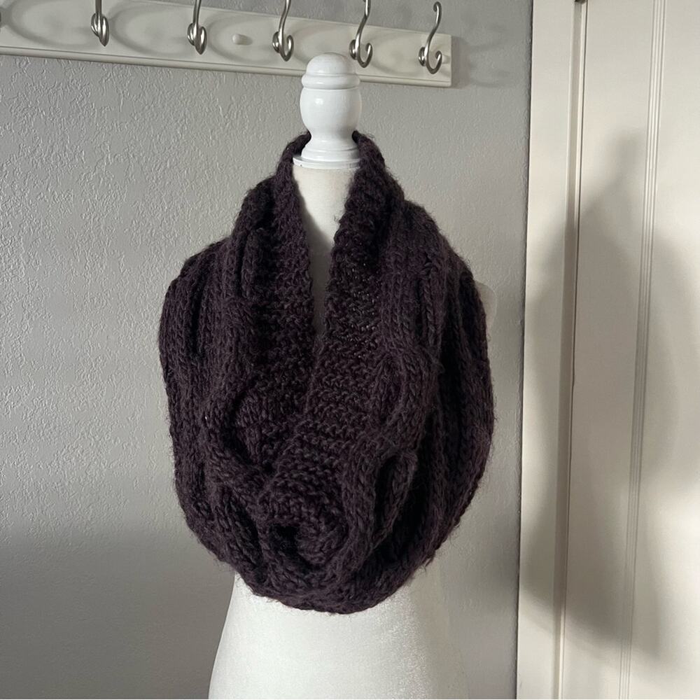 Shiraleah Eggplant Purple Knit Snood Circle Scarf